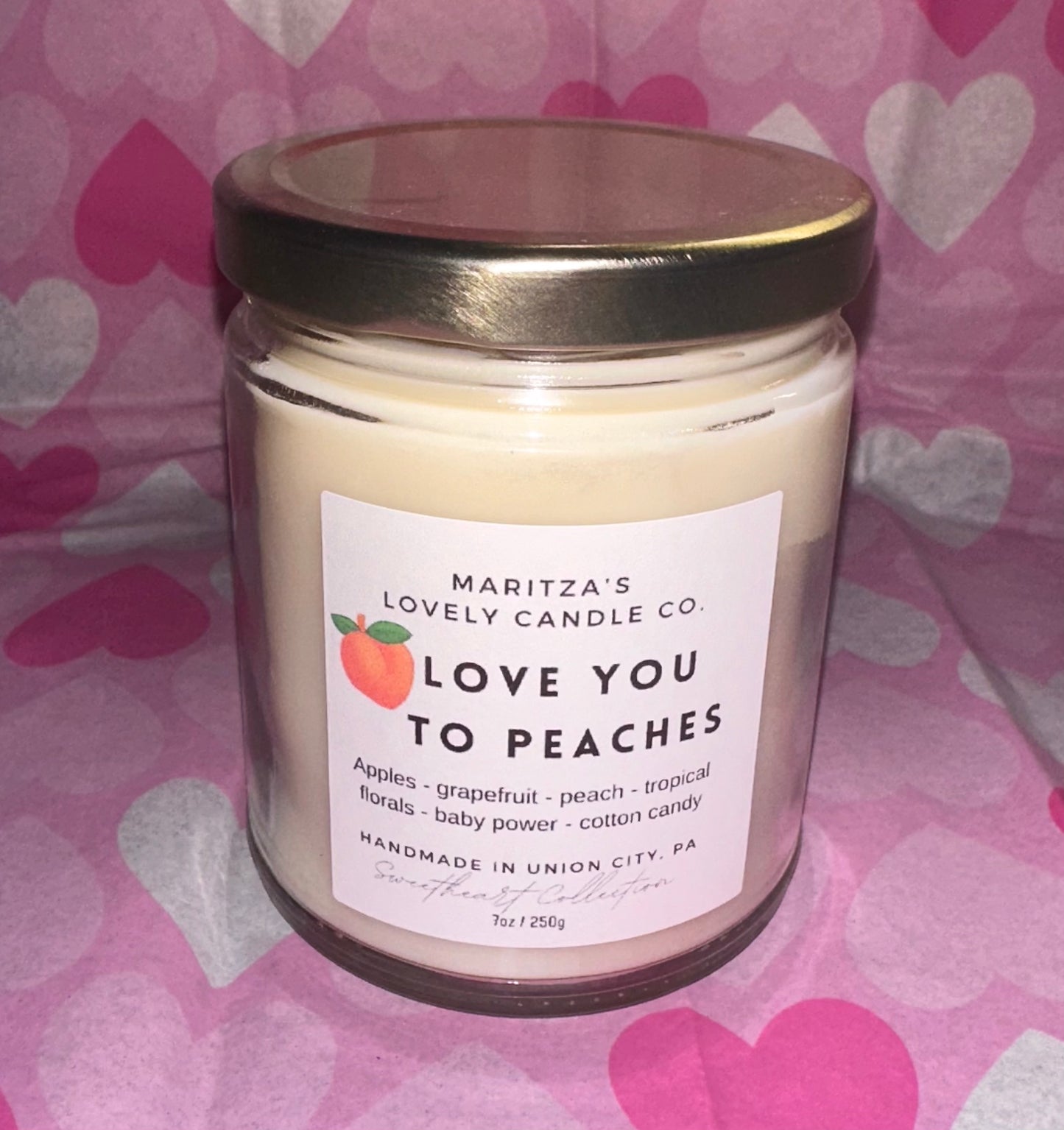 Love You To Peaches 7oz Soy Candle