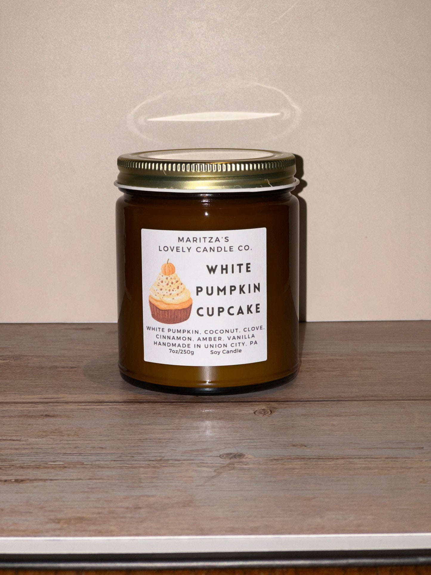 White Pumpkin Cupcake Candle