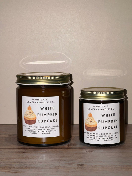 White Pumpkin Cupcake Candle