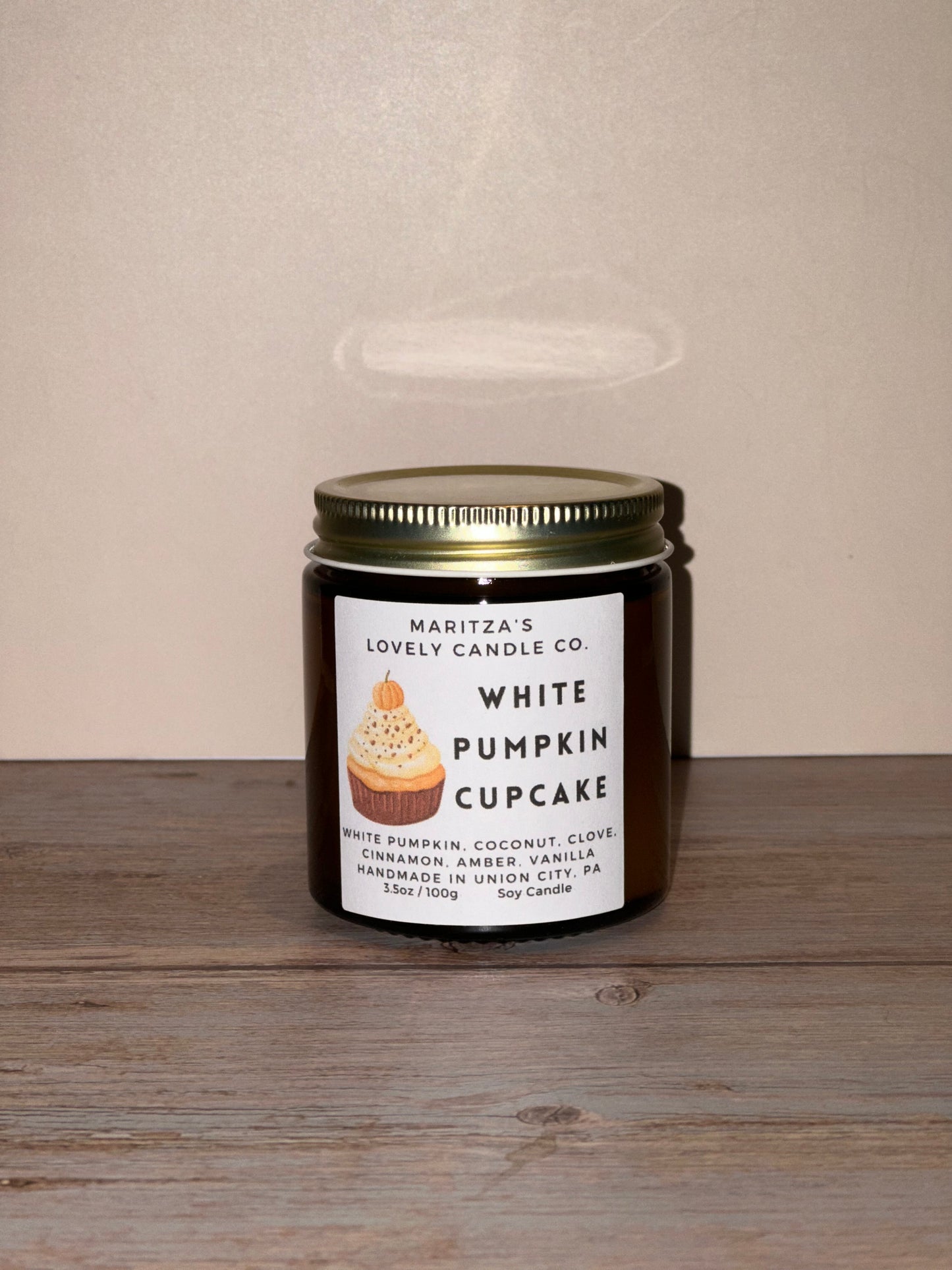 White Pumpkin Cupcake Candle