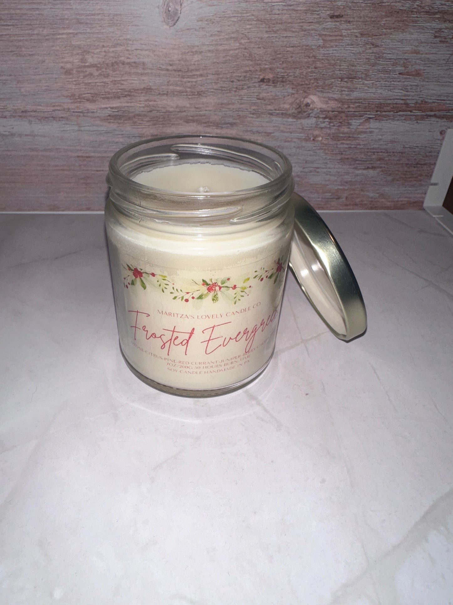 Frosted Evergreen 7oz Soy Candle